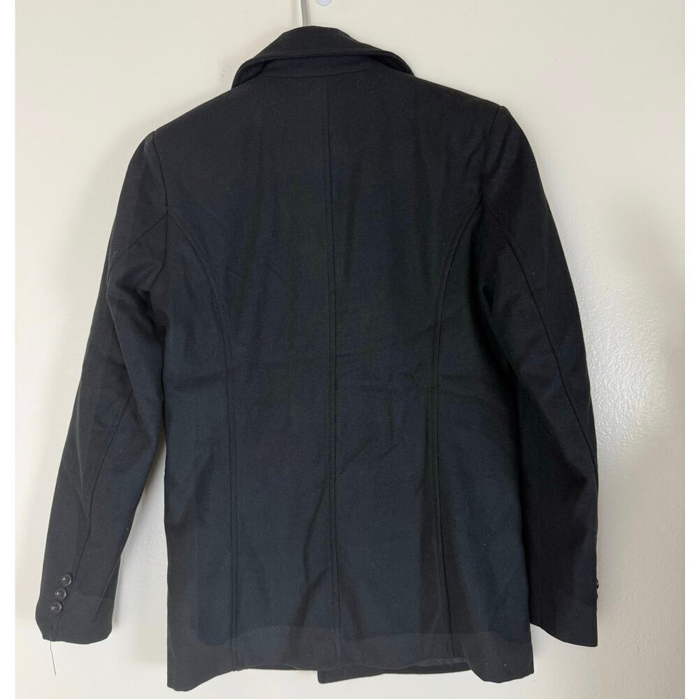 Chouyatou Men's Black Wool Blend Pea Coat - Size XS - Picture 9 of 10